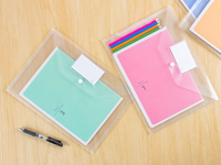 Enveloppe de classement en plastique couleur pastel macaron avec bouton-pression, porte-étiquette, sac de rangement pour documents imperméable – Vente en gros