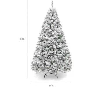 Prix d'usine, arbre de Noël floqué blanc avec flocons de neige de 1,8/2,1 m pour la décoration de Noël - Product Image 2