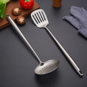 Ensemble d'ustensiles de cuisine étendus en acier inoxydable 304, avec crochet intégré tout en acier, spatule, louche à soupe, écumoire, vente en gros usine - Product Image 2