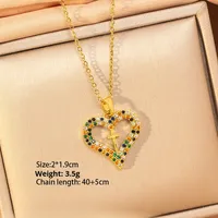 Collier Cœur Croix en Zircon pour Femme, Chaîne de Pull en Acier Inoxydable Plaqué Or, Luxe Léger, Mode Haut de Gamme, Accessoire Cadeau