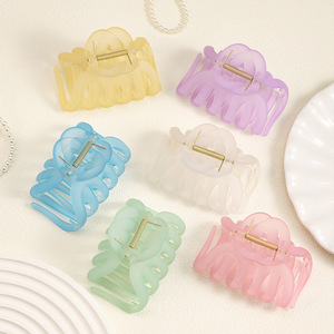 กิ๊บหนีบผมอะคริลิคใสสีเจลลี่ขนาดใหญ่ คุณภาพดี สำหรับผู้หญิงและเด็กผู้หญิง - Product Image 1