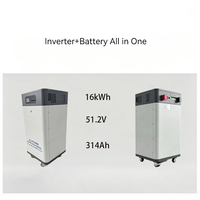 Venta Directa de Fábrica, Batería Lifepo4 Todo en Uno de 16 kWh y 51.2 V con Poleas, Batería Solar de Litio para Almacenamiento de Energía Solar en el Hogar