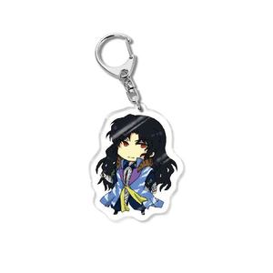 Porte-clés Cosplay Anime <span class=keywords><strong>Inuyasha</strong></span> Higurashi Kagome Sesshoumaru Miroku porte-clés acrylique de dessin animé Double face bijoux Otaku - Product Image 5