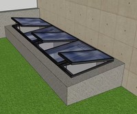 Fenêtre de toit en verre fixe étanche avec cadre en aluminium et vitrage trempé pour toit plat, sous-sol, grenier, maison