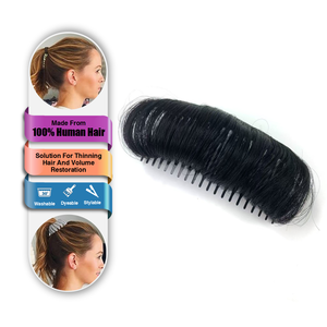Extensiones de Cabello Humano con Peine, Almohadilla Interna <span class=keywords><strong>Invisible</strong></span> para Dar Volumen, Almohadilla para Cabello Esponjoso, Peine para Cabello Postizo - Product Image 1