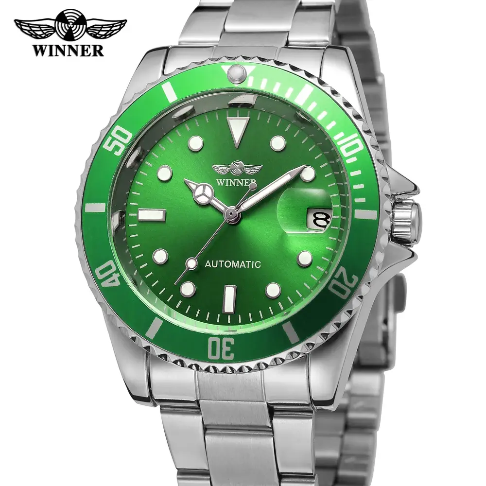 WINNER 8066 high quality men automatic watch fashion steel alloy water resistant functional mechanical watch winner