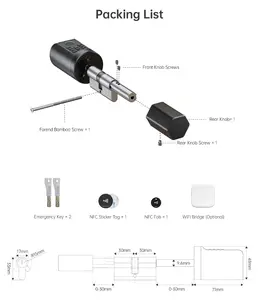 Electronic Round Cylinder Door Locks Digital Fingerprint Code App Control Door Lock Smart Lock Cylinder