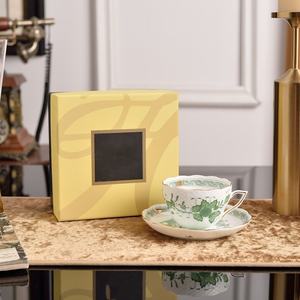 Ensemble tasse et soucoupe en céramique de style européen Lily Valley, mug écologique, tasse à eau pour la maison, thé de l'après-midi, idée cadeau promotionnel - Product Image 3