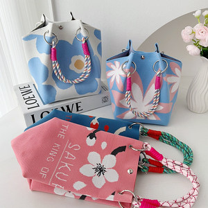 Sac à main carré petit et tendance en PU tricoté japonais coréen, tout-aller, grande capacité, pour femmes - Product Image 2