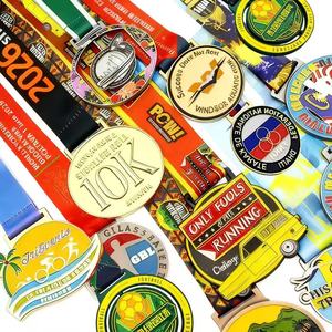 Crea la Tua Medaglia Sportiva Personalizzata in Lega di Zinco Placcata Oro con Smalto Morbido 3D 10cm per Maratona 5K Calcio Taekwondo Nuoto - Product Image 6