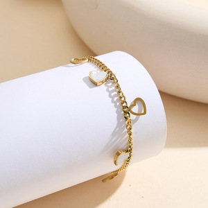 Fashion Summer Beach PVD 18K <b>Gold</b> Plated Stainless Steel Shell Heart <b>Anklets</b> for Women Gift Jewelry - Product Image 5