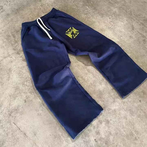 Pantalon de survêtement en coton épais avec poches pour hommes, garçons et filles, style de rue, prix délavé, pantalon de survêtement avec logo personnalisé - Product Image 6