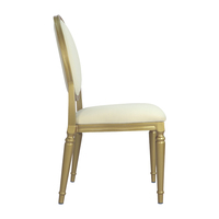 Chaise de salle à manger de restaurant en métal durable, design nordique de luxe, chaises de banquet de mariage avec pieds dorés, directement de l'usine