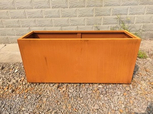 Jardinières en métal personnalisées, grande jardinière d'extérieur, jardinière rectangulaire en acier corten - Product Image 5