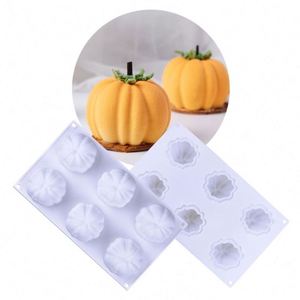 Wholesale Halloween Pumpkin Cake Mold 6 Cavity Pumpkin Shape <b>Baking</b> Tray <b>Silicone</b> Mold - Product Image 3