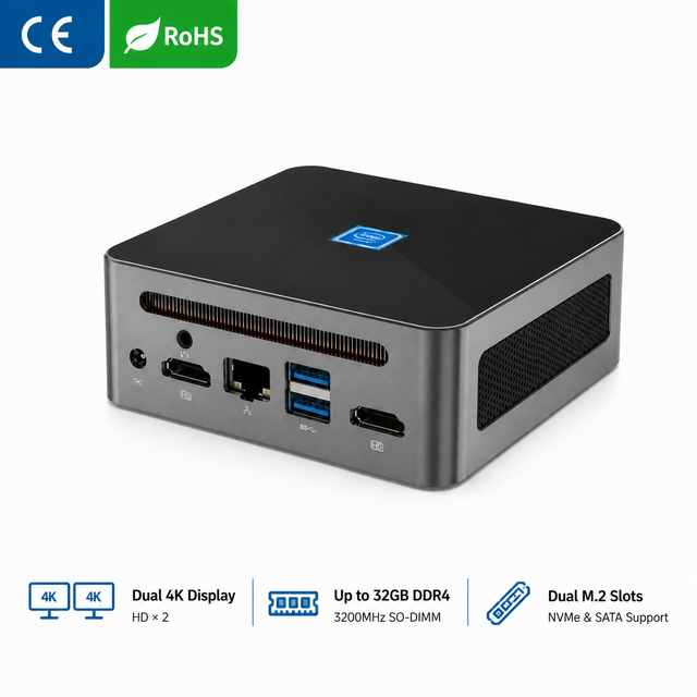 Zkmagic ZKM9 Mini PC Intel N150 (3.7Ghz) 2.5G LAN WiFi 6 Windows 11 Zakelijke Desktop Voor Thuiswerk En Kantoor 4K Dual HD PC