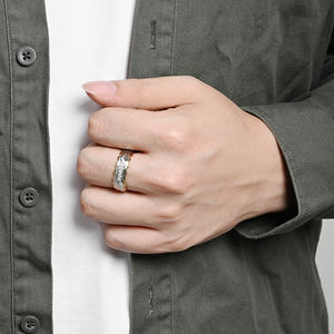 Alin 316L Edelstahl <span class=keywords><strong>Ring</strong></span> Personal isierte Anpassung Wave Edge Gold Schwarz Zirkon Herren Trau ringe - Product Image 6