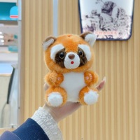 Porte-clés en peluche raton laveur mignon, adorable poupée en peluche, pendentif de sac, mini jouet en peluche, poupée pour machine à griffes, vente en gros