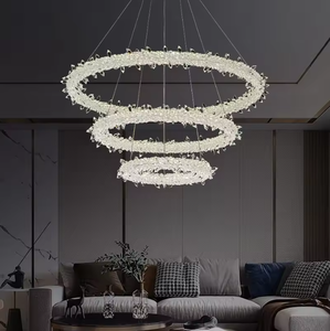 Zeal Lighting Luz moderna Sala de estar de lujo Colgante de cristal Lámpara de araña de cristal blanco - Product Image 2