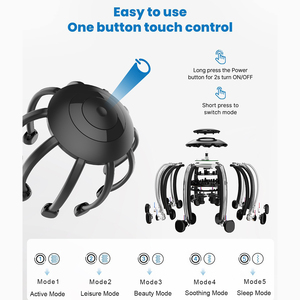 2025 nuevo producto Dropshipping <span class=keywords><strong>24</strong></span> cabezales de masaje nueva actualización masajeador de cabeza de pulpo inteligente 5 modos Vibra música masajeador de pulpo cabeza - Product Image 6