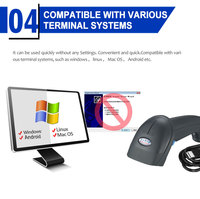 Syble XB-6255M Alat Pembaca Barcode 1D 2D Berkabel Ekonomis, Pemindai Barcode QR 2D USB Genggam untuk Retail