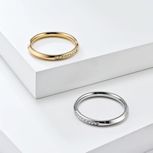 <b>Titanium</b> Steel <b>Ring</b> With 3A Zircon Channel Setting Geometric Design For Women Gift Jewelry - Product Image 2