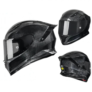 Helm sepeda motor Full Face serat karbon, helm sepeda motor dengan masker wajah pelindung matahari untuk kompetisi Off-road kualitas tinggi - Product Image 2