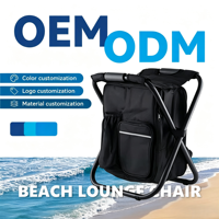 Chaise pliante d'extérieur à cadre métallique avec tissu Oxford 600D - Chaise portable pour le camping, la pêche et la plage avec sacs isothermes