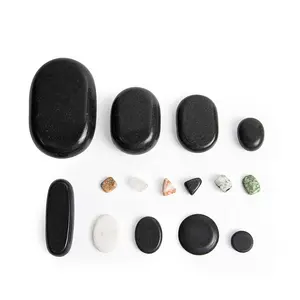 Juego de masaje corporal de basalto Natural, piedras de masaje de piedra caliente para SPA,Sauna, personalizable, nuevo diseño