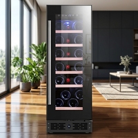 Réfrigérateur à vin encastrable NE-401-8 sous comptoir, 20 bouteilles, 68L, avec porte vitrée et compresseur, pour bar à vin domestique