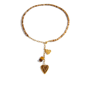 Cadena de Clavícula con Cuentas, Colgante de Corazón de Acero Inoxidable, Collar de Otoño Invierno, Accesorio de Moda de Lujo Ligero - Product Image 5