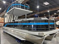 Bateau ponton de luxe à double pont en aluminium soudé de 9 m (30 pieds) - Capacité de 20 personnes - Yacht à moteur sportif haute vitesse