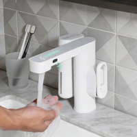 Robinet de lavabo intelligent à affichage numérique LED avec capteur automatique et distributeur de savon et d'eau à changement de couleur pour salle de bain