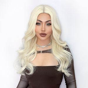 Ainizi 24''' Body Wavy Synthetic <strong>Wigs</strong> 613 Blonde <strong>Wig</strong> for Women Natural Cosplay Party <strong>Lolita</strong> Daily Hair <strong>Wig</strong> - Product Image 2