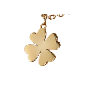 Dainty Love Leaf Clover Tiny Clover Pendant Symbolizing Luck Grace Clover Necklace Elegant Flower Gift Charm Necklace