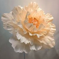 Grandes têtes de fleurs de pivoine en papier crépon - Fleurs artificielles prêtes à l'emploi - Décorations faites à la main pour les mariages, la décoration intérieure et la Saint-Valentin