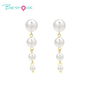 2025 New Hot Selling Jewelry 18K PVD Gold Plated Stainless Steel Water White Pearl Tassel Earrings Ready to Ship - Product Image 4