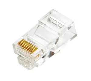 תקע רשת קריסטל ראש מפתח ג'ק Rj45 UTP/FTP 8P8C מחבר צבע שקוף מעבר דרך תקע מחבר 1U 2U 3U