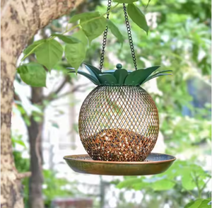 Dứa hình dạng sắt chim trung chuyển Chim Sẻ Vẹt Chim bồ câu thức ăn <span class=keywords><strong>container</strong></span> Vòng kim loại treo chim trung chuyển - Product Image 6