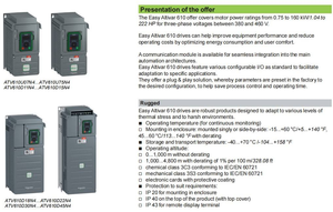 Variateurs de fréquence Schneider, Easy Altivar 610, 2,2 kW, 3 CV, 380 à 460 V, IP20 ATV610U22N4 - Product Image 4