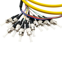 Confezione da 12 Pigtail in Fibra Ottica ST 0.9mm LSZH Certificati CE per FTTH e Data Center, G652D G657A1 G657A2, Lunghezza Personalizzabile
