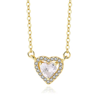 Collier pendentif Mlluki Dainty personnalisé en argent sterling 925 plaqué or avec micro-pavé de zirconiums cubiques, double cœur creux, pour femme, idéal comme cadeau