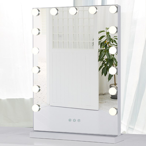 Vente à chaud de <span class=keywords><strong>miroir</strong></span> de lumière LED de maquillage de bureau HD <span class=keywords><strong>blanc</strong></span> <span class=keywords><strong>miroir</strong></span> intelligent cosmétique en verre personnalisé de style moderne - Product Image 4