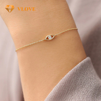 Bracelet empilable étanche en or véritable 14 carats avec diamants et rubis de laboratoire VLOVE, bijoux personnalisés pour femmes