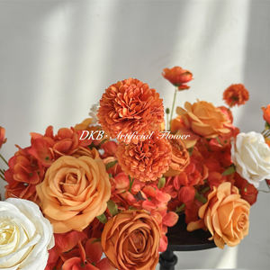 Chemin de table en fleurs de soie pour mariage, pour table rectangulaire de 8 pieds, vente en gros, chemin de table floral de luxe fait à la main - Product Image 4