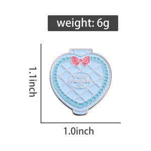 闪亮闪光心形珐琅别针可爱Pollys口袋玩具娃娃胸针翻领徽章饰品女童礼品批发 - Product Image 6