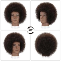 Tête de mannequin pour coiffure masculine, avec barbe blanche, en poils naturels, faite à la main, pour la coupe, la coloration, le décoloration et le tressage