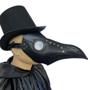 Masque de Médecin de la Peste Punk Vintage pour <span class=keywords><strong>Homme</strong></span> en Cuir PU, Masque Steampunk Bec d'Oiseau, Costume de Fête d'Halloween et de Noël Effrayant pour Cosplay - Product Image 4