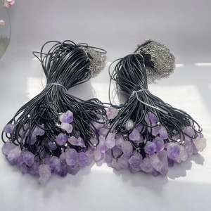 Grosir batu kristal alami buatan tangan, <span class=keywords><strong>Amethyst</strong></span> liontin batu kasar mentah untuk penyembuhan - Product Image 3