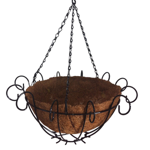 Pots de fleurs d'intérieur et d'extérieur, <span class=keywords><strong>panier</strong></span> suspendu <span class=keywords><strong>en</strong></span> métal avec doublure <span class=keywords><strong>en</strong></span> fibre de coco, chaîne porte-plantes <span class=keywords><strong>en</strong></span> fil rond pour la décoration de jardin - Product Image 3